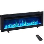 FlameKo Dilton 40"/102cm 3 in 1 Electric Fireplace, Freestanding, Wall Mounted, Recessed, 9 Colour Flame Effect, Media Wall Compatible, 900W - 1800W Heater, Remote Control