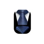 HISDERN Blue Ties for Men Wedding Tie & Pocket Square Set Formal Business Necktie Handkerchief Herringbone Neckties