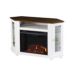 SEI Furniture Dilvon Electric Fireplace with Storage, White/Brown