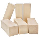 Thiecoc Basswood Carving Blocks Set 6 Pcs 15x5x5 cm Basswood for Wood Carving Wood Blocks Whittling Wood Carving Wood Blocks for Carving