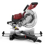 Marvtool 12-Inch Dual-Bevel Sliding Compound Miter Saw, 3800RPM, 15 Amp, Dual Bevel 0-45° with Extension Table, 36T Blade, Power Saw for Metal, Plastic, Wood, Laminates
