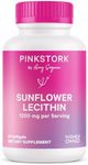 Pink Stork Sunflower Lecithin Supplement - 1200 mg for Clogged Milk Ducts - Breastfeeding Essentials for Postpartum Moms - Supports Breast Milk Flow - 60 Softgels