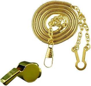 Hero's Pride Standard Issue Whistle and 21" Chain with Button Hook Bundle, Professional Use for Law Enforcement, Gold Plated