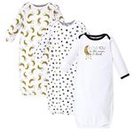 Yoga Sprout Baby Cotton Gowns, Metallic Moon, 0-6 Months