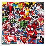 Marvel Avenger Stickers for Laptop, Cars, Phone, Water Bottle, Skateboard, Suitcase, Guitar, Pad, Cute Anime Vinyl Stickers, Waterproof, Scrapbook Stickers 50pcs …