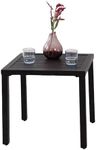 MFSTUDIO Black Patio Table Metal Square Coffee Tea Bistro Table Small Side End Adjustable Outdoor Furniture Table,Black