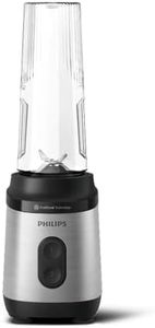 PHILIPS Blend & Go 3000 Series Mini Smoothie Mixer – 350 W, 0,6 L Becher, 4-Stern abnehmbares Messer, 2 Geschwindigkeiten, spülmaschinenfest, ProBlend Technologie, kompakt, Silber (HR2671/00)