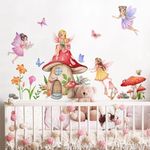 Fairy Girls Mushroom Wall Decals Fl