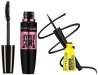 Maybelline New York Colossal Bold Eyeliner, Black, 3g & New York Hypercurl Mascara Washable, Black, 9.2ml Matte Finish