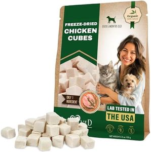 Beloved Pets Freeze Dried Chicken Dog & Cat Treats for- All Natural Meat Cubes Raw Pet Food for Puppies and Kittens - Human Grade High-Protein Snacks & Grain-Free Jerky Chews
