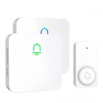 Wireless Doorbells for Home with 2 Buttons, 1300+ Feet Waterproof Door Chime Wireless Doorbell with Max Volume 120dB, Adjustable Volume and LED Flash