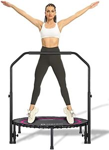 DARCHEN 450 lbs Rebounder Trampoline for Adults with Bar, Mini Trampoline with Handle for Adults Indoor Exercise Workout Fitness, Bungee Rebounder, Quiet and Safely Bounce [40 Inch]