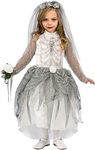 Forum Novelties X75186 Skeleton Bride Kids Costume, White/Grey, Large