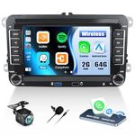 [2G+64G]Android 13 Car Stereo for VW Golf 5 6 Polo T5 Tiguan Passat Caddy Seat Skoda, 2 Din 7 inch Touch Screen Autoradio with Carplay Android Auto GPS HiFi FM/RDS BT Canbus+AHD Reversing Camera & Mic