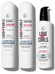 Love Ur Curls - LUS Fragrance Free Curly Shampoo and Conditioner Set with All in One Curl Cream Styler for Wavy Hair, 3 Step System to Repair