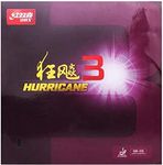 DHS Hurricane 3 Table Tennis Rubber Sheet Ping Pong Rubber (Red, 2.2)