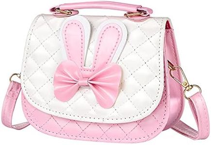 ZWOOS Sac à Bandoulière pour Filles, Cute Bow Bandoulière Sac a Main Petite Fille Mignonnes Épaule, Sac à Main De Mode Pour Petites Filles Sac Bandoulière en Cuir PU Enfant (ROSE)