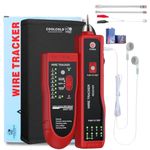 COOLCOLD Lan Tester | Ethernet Wire Tracker | Network Cable Tester | RJ11 RJ45 CAT5/5e CAT6 LAN Wire Portable Line Finder for Miss Wiring Disorder Cable Open and Short Circuit Testing (Red)