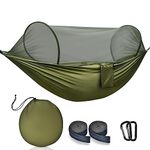 OTraki Ultra-Light Travel Camping Hammock with Mosquito Net 114 x 54 inch, Portable Double Hammock with Straps, Breathable, Quick-drying Hammock for Outdoor Backpacking Hiking, 440 LBS Load Capacity