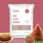 JIWA healthy by nature Cold Pressed Organic Ragi Atta / Flour | Soft Fluffy Rotis | Finger Millet Flour | Chakki Ground Nachni Atta | Certified Organic & Gluten Free | 100% Natural | 1 Kg