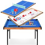 SereneLife Multi Game Table– Air Hockey, Foosball, Ping Pong, Pool, Combo Set with Full Accessories– Family Fun for Home, Game Room, Bar, Party