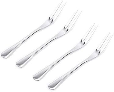 VANRA 5.3in 4-Piece Salad Forks Set 18/10 Stainless Steel Cocktail Appetizer Dessert Fork Tasting Forks Silver Flatware Set