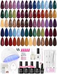 Beetles Gel Nail Polish Kit with U V Light 69PCS 35 Colors Gel Fall Nails