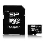 Silicon Power 128 GB Micro SDXC Memory Card with SD Adapter,Elite Colorful, UHS Speed I (U1) Class 10, Compatible with all DSLR Camcorders, SDHC, SDXC and 4K Devices