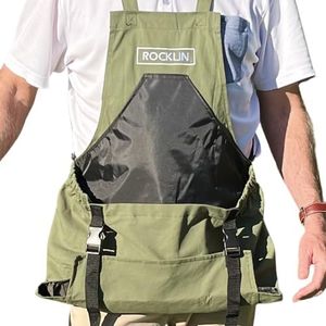 Rocklin Gardening Apron – Heavy Duty Canvas Garden Apron For Women & Men | Waterproof Lining With Deep Harvest Pouch | Perfect Holiday & Christmas Gift for Mom, Dad & Gardeners (Green)