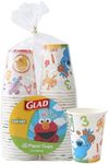 Glad for Kids Sesame Street 9oz Paper Cups Curriculum Style, 48ct | Sesame Street Paper Cups, Kid Sized Disposable Cups | Elmo Paper Cups for Everyday Use