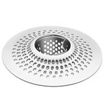 LEKEYE Shower Drain Hair Catcher/Bathroom Drain Cover/Bathtub Drain Strainer/Shower Stall Drain Protector(Pearl Chrome)