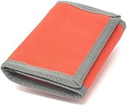 Rainbow of California Trifold Wallet w/Inside ID. Hook n Loop Closure. Made in USA (Bright Orange w/Foliage Trim)