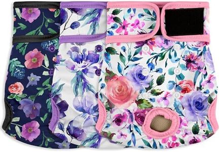 Female Dog Diapers - Reusable Diapers for Doggie in Heat - Highly Absorbent for Pet Incontinence with Adjustable Snaps (Pack of 3) Rose, XXL