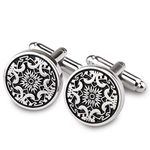 Peluche Black & Grey Art Print Design Cufflinks for Men