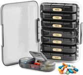 Linist 3 Times a Day Weekly Pill Organizer, Travel Daily Pill Box 7 Day with Moisture-Proof Design, Lager Space Pill Container to Hold Medication, Vitamins and Supplements (Black)