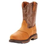 Ariat Men's Workhog Pull-on Composite Toe Work Boot, Aged Bark/Army Green, 14 Wide Big Kid