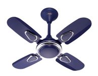 Oreole Classic Deco 600mm Ultra High Speed Ceiling Fan | 4 Blades (24Inch)| Anti Dust 810 RPM High Speed Ceiling Fan suitable for Kitchen, Veranda, Balcony, Small Room | 2 Year Warranty-Silver Blue