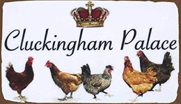 Cluckingham Palace Chickens Sign Wall Plaque Or Hanging Hen House Coop Rooster Farm Royal Chicken Farm Chicken Coop Metal Chicken Signs Poster Sign 8x12 inch