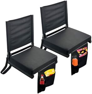 ZWanPing Stadium Seats with Back Support 2 Pack Extra Wide,Stadium Seat for Bleachers with Back Support,Portable Bleacher Chairs with Back and Cushion Foldable