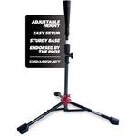PowerNet Baseball Softball Deluxe Batting Tee (2.5 lbs) | Hitting Drill Coaching Aid | Use w/Game or Training Balls | Adjustable Height 27.5" - 44" | Portable Collapsible | Rolled Rubber Top