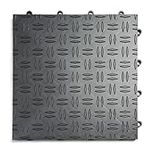 Big Floors GarageTrac Diamond, Durable Copolymer Interlocking Modular Non-Slip Garage Flooring Tile (48 Pack), Graphite