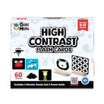 GiniMini High Contrast Flashcards for 0-12 Months - Black, White & Primary Colors for Visual Stimulation | 60 Large Pictures for Newborn Babies & Infants, Gifts, Travel Friendly