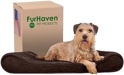 FurHaven Pet Dog Bed | Orthopedic Microvelvet Luxe Lounger Pet Bed for Dogs & Cats, Espresso, Large