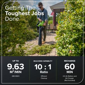 Greenworks Cordless Leaf Blower – Lightweight, Battery Powered