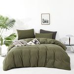 Pureant Olive Green Comforter Sets California King Solid Dark Green Bedding Comforters Cal King Cotton Women Men Plain Army Green Bed Quilts Modern Dark Grass Green Comforters Village Hunter Green Bed