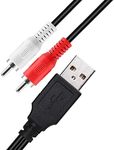 RCA to USB Cable, tunghey USB to RCA Cable,USB 2.0 Male to 2 RCA Male Video AV A/V Converter Camcorder Audio Capture Card Splitter Adapter Cable for TV/Mac/PC (1.5m/5ft)