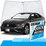 CLIM ART Windshield Sun Shade for Volkswagen (VW) Jetta 2019-2024 - Custom-Fit Foldable Car Sun Shade - Car Sunshade - Vehicle Sun Protector - Front Auto Windshield Cover, Car Windshield - WS3032