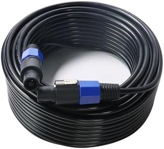 HBU Pack of 1 80 Feet Speakon to Speakon Cable - 80FT Studio Stage NL4FC Speak-On Male to Male Connection Wire - Live House PA DJ Loudspeaker Amplifier Audio Locking Extension Wiring 16 AWG