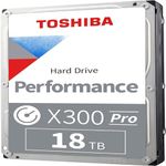 Toshiba X300 PRO 18TB High Workload Performance for Creative Professionals 3.5-Inch Internal Hard Drive – Up to 300 TB/Year Workload Rate CMR SATA 6 GB/s 7200 RPM 512 MB Cache - HDWR51JXZSTB