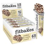 Fitbakes : 65 Calories Cookies & Cream Mini Bars (12x19g) Diabetic Chocolate Keto Snack, 1 Net Carb, Low Carb Snack, Low Calorie Snack, Keto Cookies, Keto Bar, Diabetic Sweet Biscuit, Fit Bake